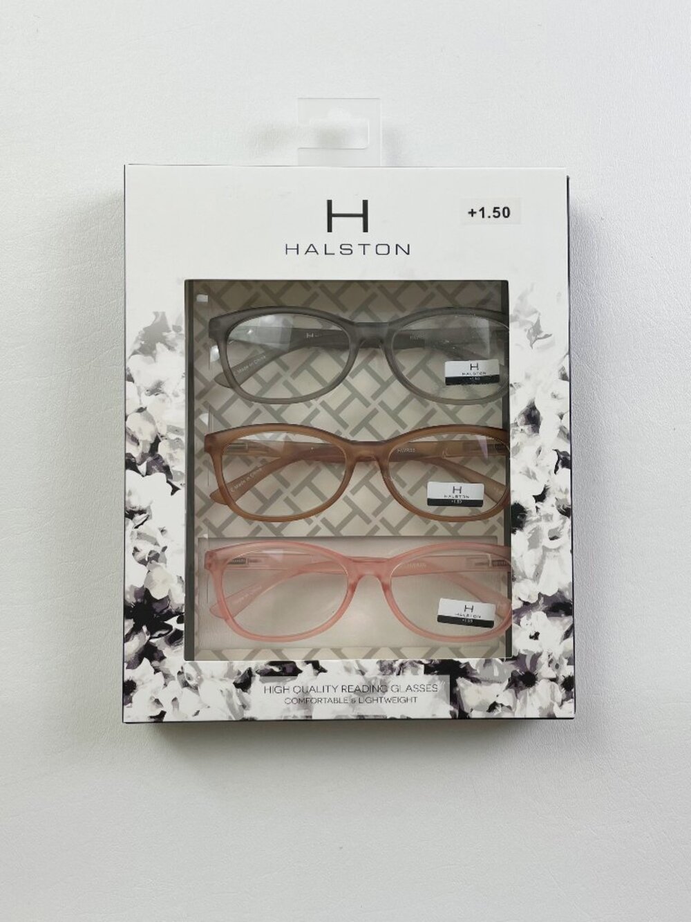 Halston 3 Pack Reading Glasses +1.50 Blush Brown Gray New
